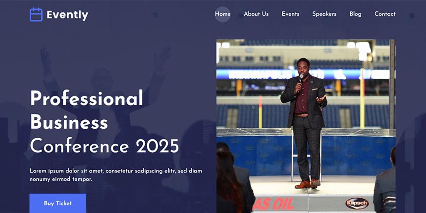 Evently - Free Event and Conference Website Template
